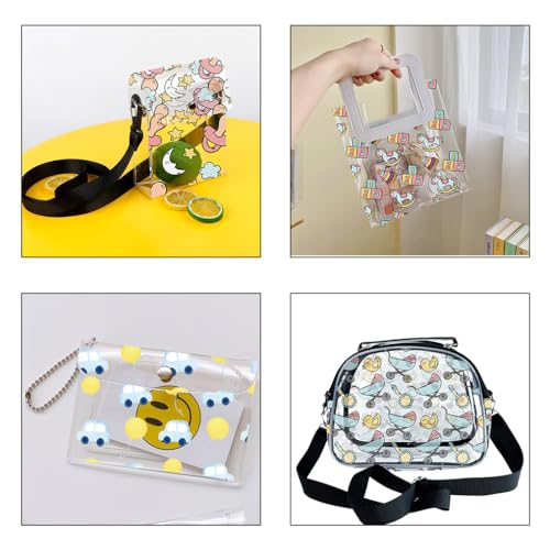 ONEART | Baby Clothing Clear TPU Vinyl Fabric, 12"×54" Transparent Vinyl Leather Roll for Bows Embroidery Appliques