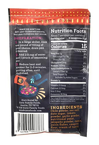 Siete Seasoning - Spicy | Paleo, Preservative Free, Whole 30 Approved (Pack of 1)