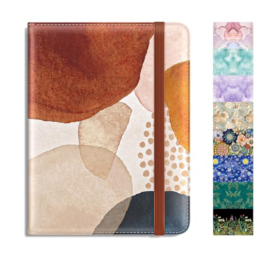 Rimilak Passport Holder, RFID Blocking Passport Cover Wallet with Clear Window, Leather Travel Air Ticket Documents Organizer Protector for Women and Men, Starry Sky