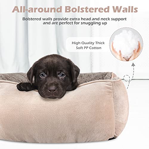 INVENHO Small Dog Bed for Large Medium Small Dogs Rectangle Washable Dog Bed, Orthopedic Dog Bed, Soft Calming Sleeping Puppy Bed Durable Pet Cuddler with Anti-Slip Bottom S(20"x19"x6")