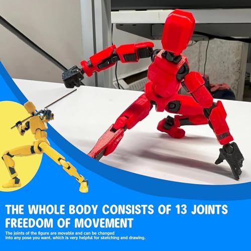 MerryXD Titan 13 Action Figure,Assembly Completed Dummy 13 Action Figure Lucky 13 Action Figure T13 Action Figure 3D Printed Multi-Jointed Movable, Nova 13 Action Figure Toy Orange