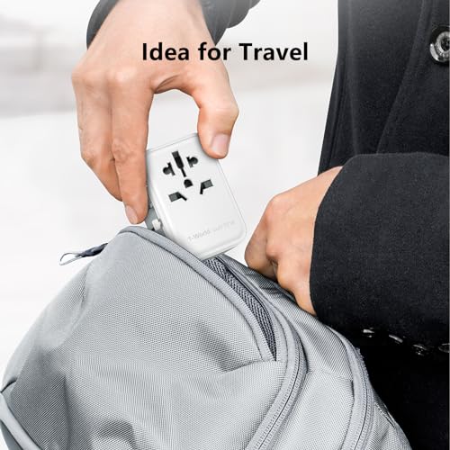 MOMAX Universal Travel Adapter, 70W GaN International Power Adapter, 3 USB-C & 2 USB-A, Worldwide Travel Plug Adapter, International Power Adapter for Most Europe, USA, Japan, Australia (Type C/A/G/I)