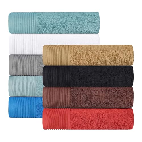 Superior Cotton 6 Piece Assorted Solid and Marble Hand Towel Set, Daily Use, Soft, Absorbent, Decorative Bathroom and Kitchen Accessories, Home Essentials, Modern Aesthetic, Hand Towel, Blue