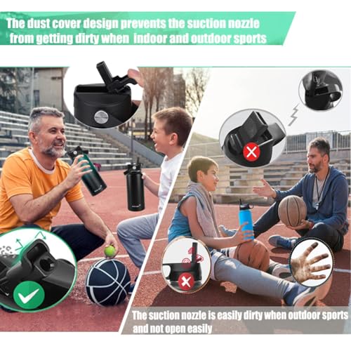 ZVJV Straw Lid for Wide Mouth Sports Water Bottle12 18 20 32 40 64oz,Replacement Lid Compatible with Hydroflask Wide Mouth,Straws Cap Top Accessories (Black-1Pcs)