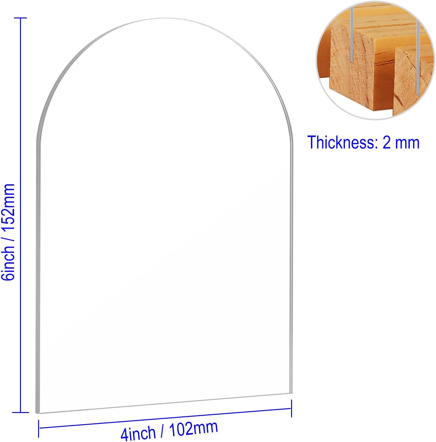 ORGANTEAM Acrylic Sign Blank Sheet with Wooden Stands Holders Wedding Table Numbers, 10 pack DIY 4x6 blank clear Arch Signs for Wedding reception, Centerpiece, Decoration, Party,Anniversary, Event