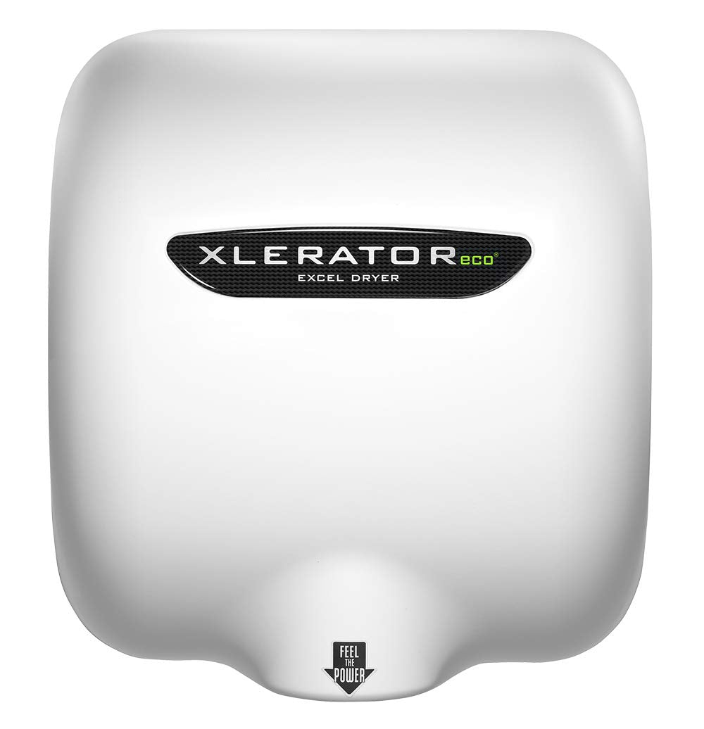 Excel XLERATOReco XL-BW-ECO Automatic Surface Mount High Power Hand Dryer, White Thermoset (BMC) Cover, 110V