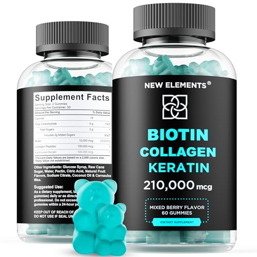 Biotin Gummies with Keratin & Collagen Peptides - Advanced Supplement for Hair Growth Treatment for Men & Women Hair Skin and Nails Vitamins – Biotin 10000mcg | Keratin 100000mcg | Collagen 100000mcg