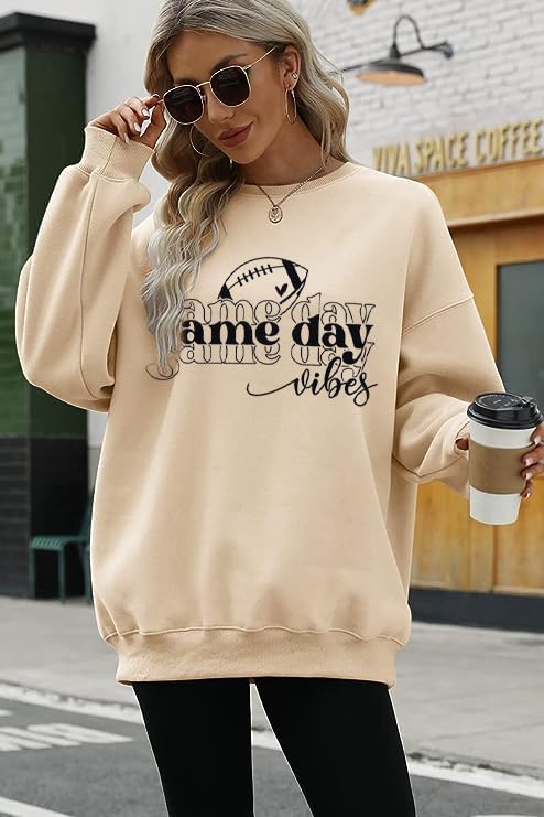 MNLYBABY Oversized Game Day Sweatshirt for Women Football Shirts Tis The Season shirt Football Season Pullover Tops