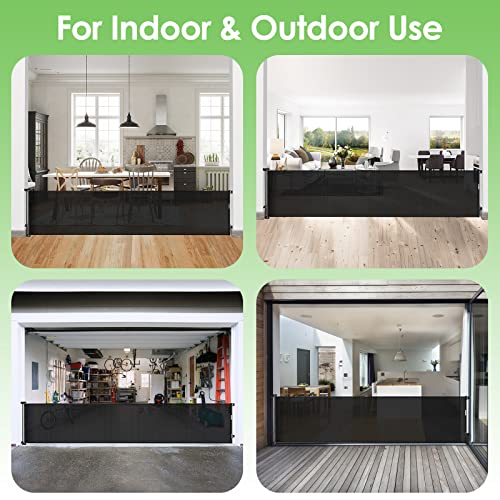 150 Inch Extra Wide Retractable Baby Gates for Large Openings Extra Long Dog Gates for Doorways Large Pet Gate for The House Extra Wide Indoor Outdoor Pet Gates for Dogs, Beige