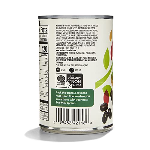 365 by Whole Foods Market, Organic Spicy Black Beans, 15 Ounce