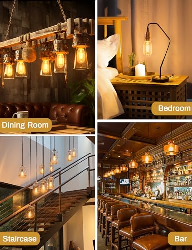4 Pack LED Edison Bulbs, 4W Edison Light Bulbs, Antique LED Filament Bulbs 40W Equivalent, E26 Base, T45 LED Bulb with Clear Glass, Warm White 2700K, Non Dimmable, Great for Home, Bedroom, Office