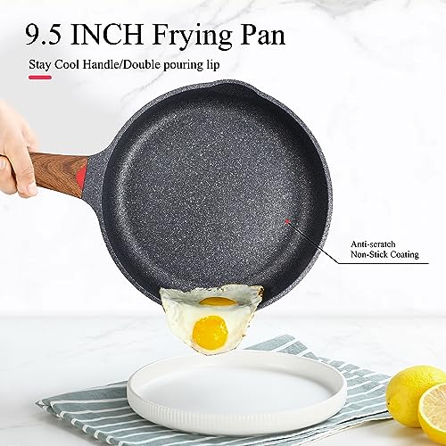 Vinchef Nonstick Frying Pan Anti Scratch,8 Inch Skillet Cast Aluminum Cookware, Induction Compatible