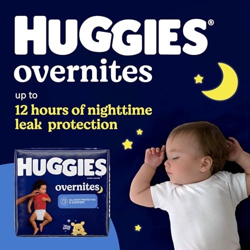 Huggies Overnites Size 6 Overnight Diapers (35+ lbs), 84 Ct (2 Packs of 42), Packaging May Vary