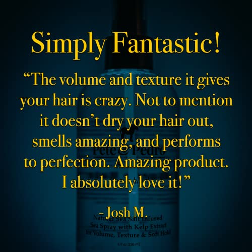 Pete & Pedro SALT - Natural Sea Salt Spray for Hair Men & Women, Adds Instant Volume, Texture, Thickness, & Light Hold | Texturizing & Thickening | As Seen on Shark Tank, 2.0 oz.