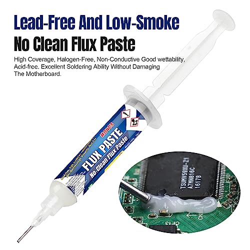 BEEYUIHF No-Clean Soldering Flux Paste, Smooth Flow Solder flux for Soldering, Electronics Flux Paste for PCB/IC/BGA/SMD Repairing DIY (10mL Syringe) #8403 (1 Pack)