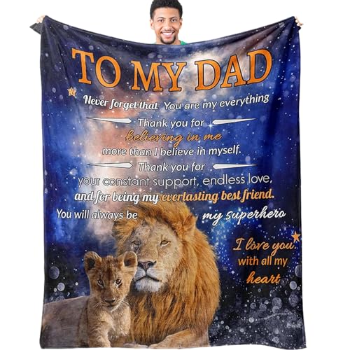 KAAYEE Dad Gift Blanket for Fathers Day, Dad Birthday Gift Throw Blanket from Daughter/Son, Regalos para Hombre 50 x 60inches Dads Birthday Gifts