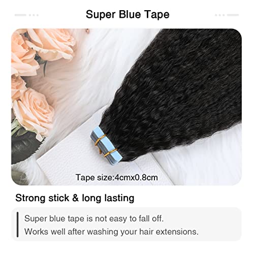 SUYYA Tape in Hair Extensions Human Hair Bleach Blonde 14 inches 40g/pack 20pcs Straight Seamless Skin Weft Tape in Hair Extensions(14 inches #613 Bleach Blonde)