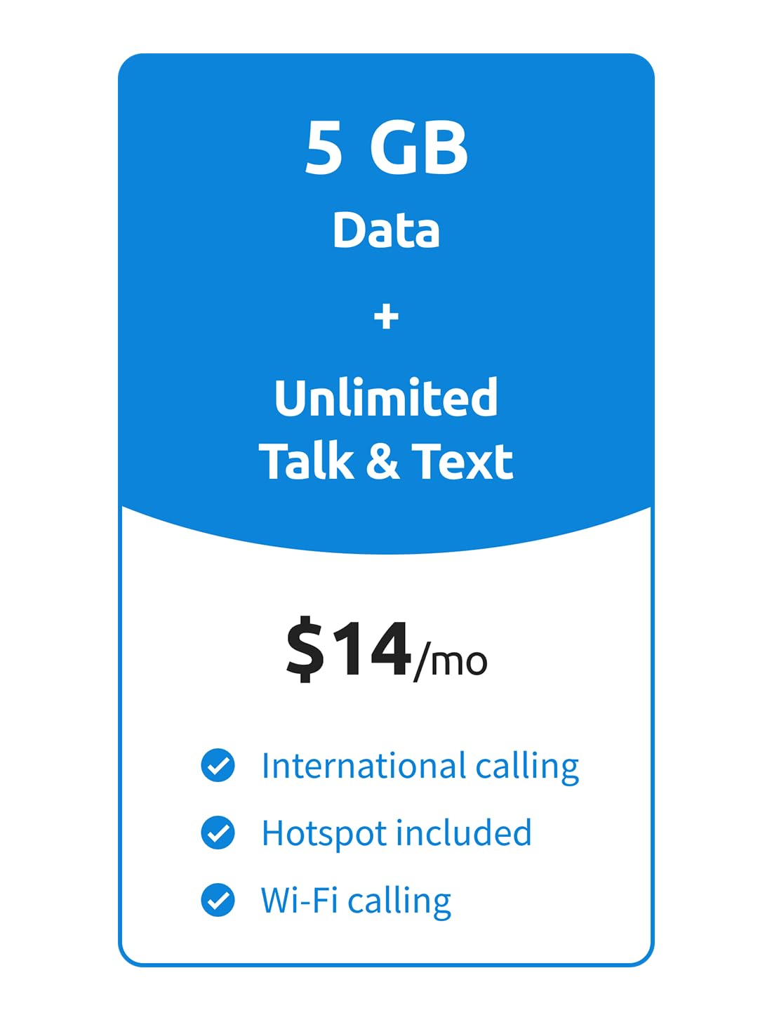 $14/Month - 5GB Data + Unlimited Minutes & Texts | Tello Mobile US Prepaid Phone Plan | Bring Your Own Phone Kit | 3 in 1 SIM Card Included | US Nation-Wide 4G LTE/5G Coverage