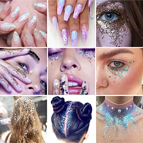 TORC Purple Chunky Glitter 1 Pound 16 OZ Glitter for Resin Crafts Tumblers Cosmetic Makeup Nail Art Festival Decoration