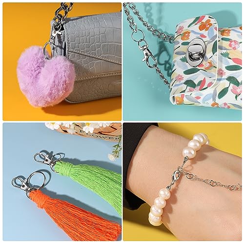 LEOBRO 265PCS Keychains Clips with Key Rings, Keychain, Metal Lobster Claw Clasps and Key Chain Rings, Key Chains Key Rings Bulk, Keychain Rings, Keychain Kit Lanyard Clip for Keys Crafts