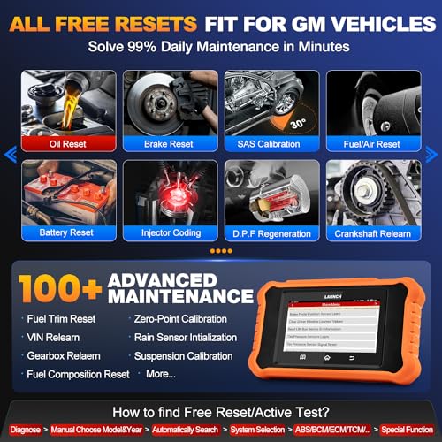 2024 LAUNCH Creader Elite V2.0 fit for GM Bi-Directional Scan Tool, All Reset Full System Diagnostic Scanner, AUTOVIN, Full OBD2 Code Reader for Buick/Chevrolet/Cadillac/GMC, Lifetime Free Update