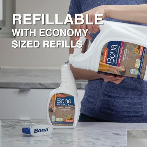 Bona Hardwood Floor Cleaner Concentrate, Cedar Wood Scent, 1 fl oz, Pack of 4 (Makes 128 fl oz) - Residue-Free Floor Cleaning Concentrate Spray Mop and Spray Bottle Refill - For Wood Floors