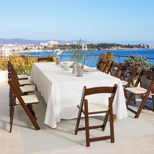 VINGLI Wooden Folding Chairs with Cushion, Comfortable, Portable and Durable Foldable Seating for Indoor & Outdoor Events, Banquet, Party, Dinning, Wedding, Craft, Walnut Brown, 1 Pack