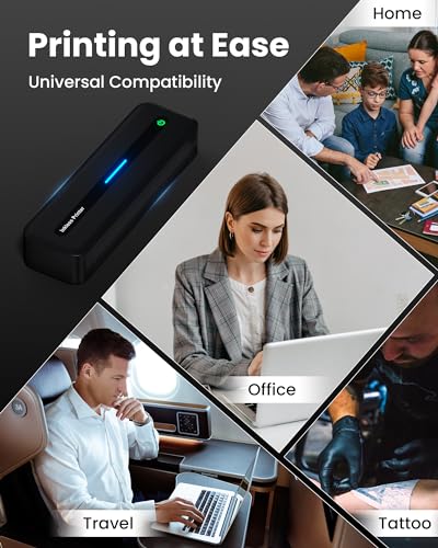 Itari Portable Printer - Portable Printer Wireless for Travel, Bluetooth Printer for Android and iOS Phone, Tablet, Inkless Thermal Compact Printer for Home, School, Office, Support A4 & US Letter