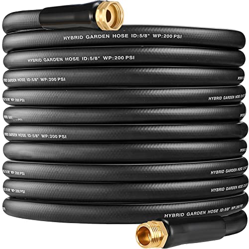 50 ft Hybrid Garden Hose - 2024 Upgraded Ultra Durable& Weatherproof Outdoor Garden Yard Water Hose - 720 PSI Crush/Solid Brass Fittings, No-Kink Non-Expandable Garden Hoses