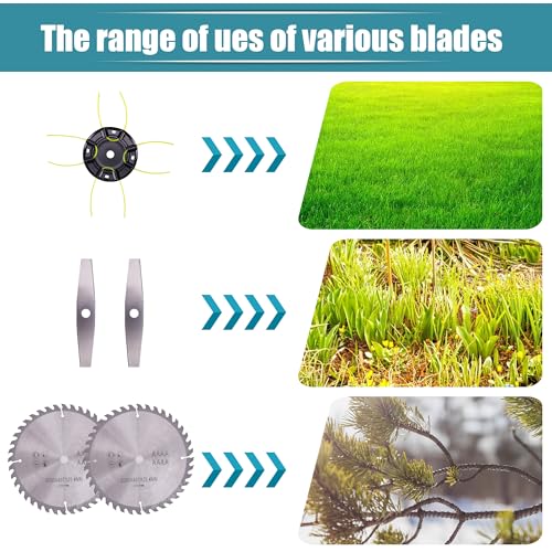 Kakyoin 20V String Trimmer,Electric Weed Eater,Cordless,8 inch Circular Blade, Long Blade,2 Batteries and Charger Included (W2D0016)