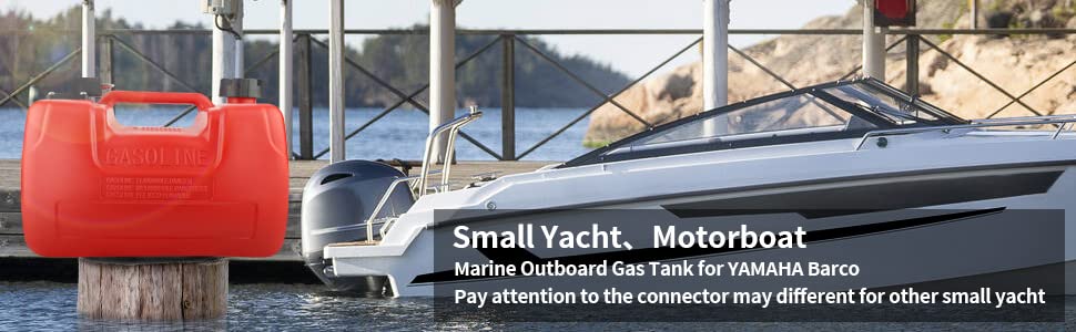 AloneGoer Portable Boat Fuel Gas tank 12L 3 Gallon Marine Outboard Gas Tank for YAMAHA Barco De Motor Fuera De Borda with Connector Replace Yamaha 6YL-24201-24-00 Portable Gas Tank