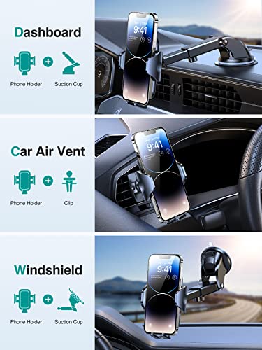 VICSEED Phone Holders for Your Car [Strongest Suction] [Rally Racing-Grade Stability] 2024 Upgrade Universal Car Phone Holder Mount Dashboard Windshield Vent Phone Mount for Car for iPhone All Phones