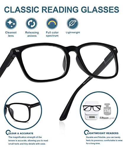 BLUELESS Reading Glasses Women - Fashion Ladies Readers(Tortoise, 3.00)