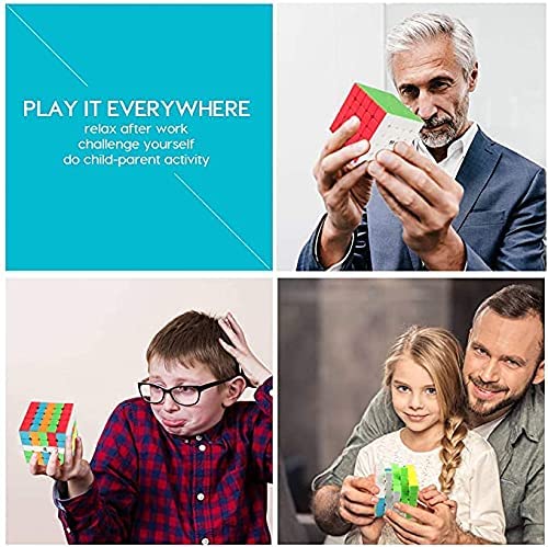 Coogam Qiyi 5x5 Speed Cube Stickerless Magic Puzzle Toy Gift for Kids and Adults Challenge (Qizheng S Version)