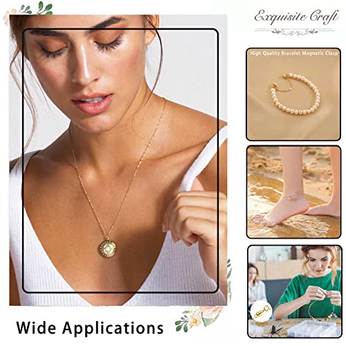 OHINGLT Magnetic Necklace Clasps and Closures,Gold and Silver Plated Jewelry Clasps Converters for Bracelet Necklaces Chain