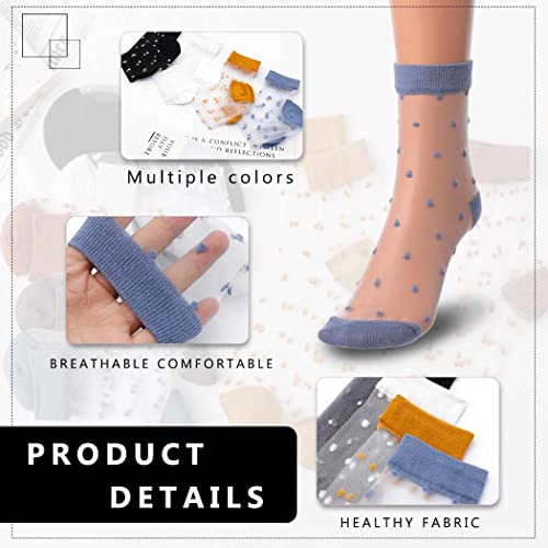 Campsis Women Sheer Sock Elastic See Through Socks Ultrathin Transparent Mesh Socks Summer Daily for Women(Pack of 4)