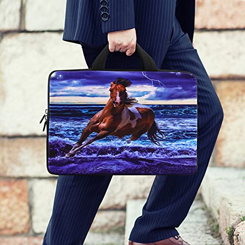 iColor 14 15 15.4 15.6 inch Laptop Bag Case Handle chromebook case Sleeve Computer Protect Case Pouch Holder Notebook Sleeve Neoprene Chromebook Cover Soft Carring Travel Case Blue Sea Turtle ICB-24