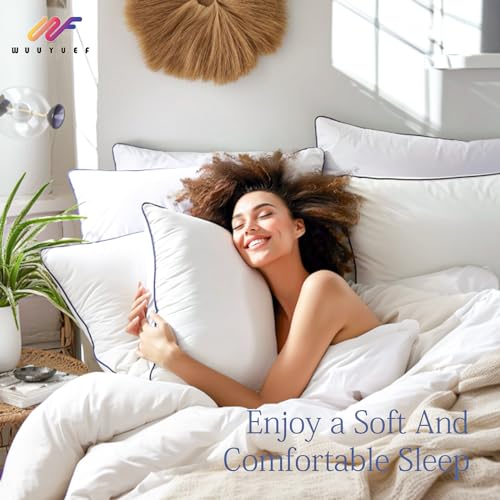 Wuuyuef 12 x 20 Pillow Insert Set of 2 Indoor Throw Pillow Insert, Rectangle Decorative Pillows Inserts, Throw Pillows for Couch,Throw Pillows for Bed,White Throw Pillows