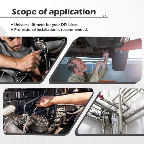 Jaxilyn Exhaust Pipe Kit 2.5 Inches Mild Steel DIY Custom Exhaust Kit Tubing Mandrel Bend Pipe Straight & U-Bend 16 Gauge Universal 8PCS