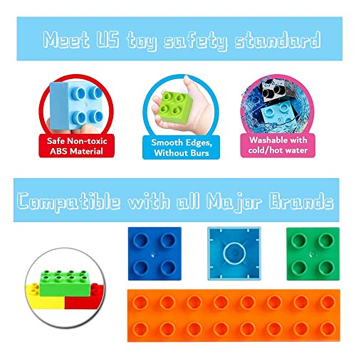 Klobroz Building Blocks for Toddlers 2-5, 171 Pieces Building Blocks Car Set for Kids Classic Large Building Bricks Compatible with All Major Brands Educational Toys Blocks for All Ages