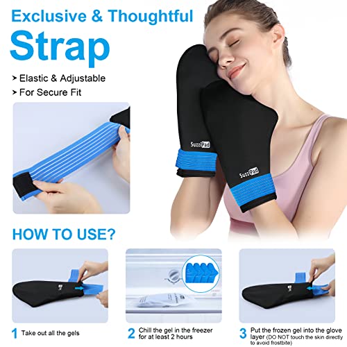 SuzziPad Cold Therapy Socks & Hand Ice Pack Cold Gloves for Chemotherapy Neuropathy, Chemo Care Package for Women and Men, Ideal for Plantar Fasciitis, Carpal Tunnel, S/M