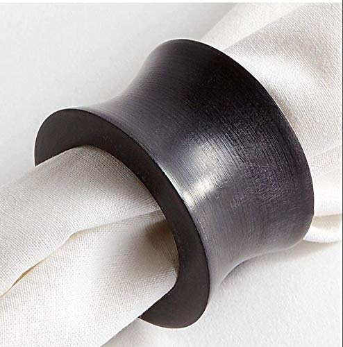 Divine glance Wood Napkin Rings Colourful Dining Table Napkin Holder, Classic Everyday Use Christmas Napkin Rings Buckles,Festive Party Gift for Table (4PCS Flower Brass Napkin Ring)