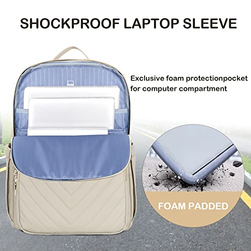 VANKEAN 15.6 Inch Laptop Backpack for Women Men Work Bag Fashion with USB Port, Waterproof Backpacks Nurse Stylish Travel Bags Casual Daypacks for College, Business, Black