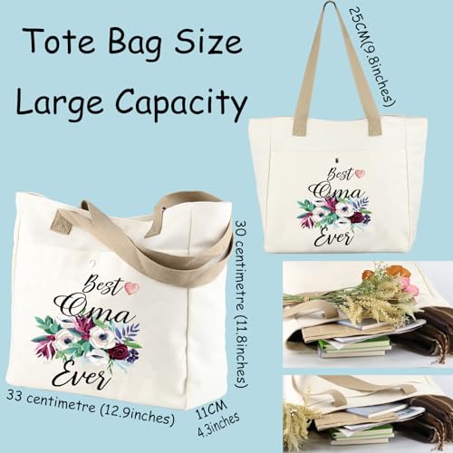 TSOTMO Oma Gift Best Oma Ever Tote Bag For Grandma Retirement Gift For Oma New Oma Gift (Oma TOTE)