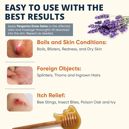 Pergenics Drawing Salve Ointment 1 oz with Natural Herbal Extract for ingrown Hair, Boil & Cyst, Splinter Remover, Bug and Spider Bites, bee Sting, Mosquito bite Itch, Poison Ivy