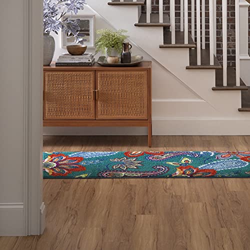 Mohawk Home New Wave Whinston Blue Floral Ornamental (2' X 5') Runner Area Rug