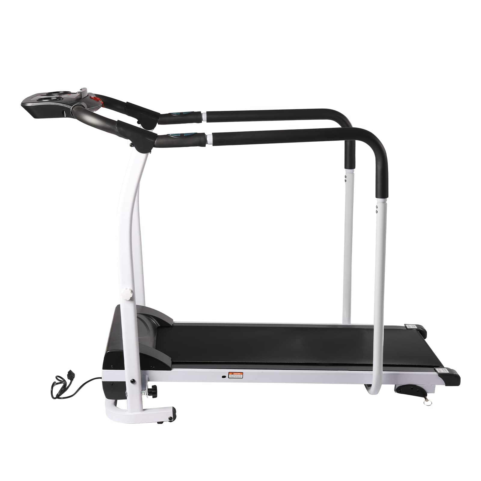 YIPONYT Foldable Treadmill, Recovery Fitness Walking Treadmill with Full Length Handrails, Heart Rate Measurement, Walking Tread Pad, Home Elderly Walking Pad Machine for Home/Gym