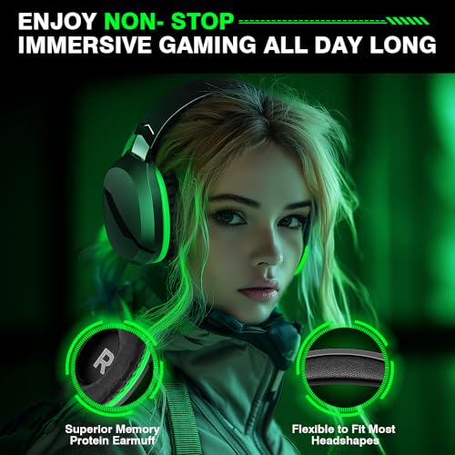 WolfLawS X3 Wireless Gaming Headset for Xbox Series X|S, Xbox One, PS5, PC, Mac, Nintendo Switch, Bluetooth Over Ear Gaming Headphones with Noise Canceling Microphone, 60H Battery, Low Latency