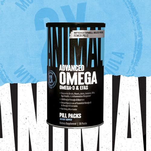 Animal Omega – Omega 3 & 6 Supplement – Fish Oil, Flaxseed Oil, Salmon Oil, Cod Liver, Herring, and more – Supports Cardiovascular & Joint Health – Enhances Metabolism – 30 Day Pack