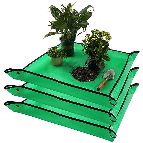 Onlysuki 3PCS 26.8" x 26.8" Repotting Mats for Indoor Plant Transplant Control Mess Best Gardening Gift for Plant Lovers